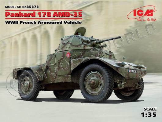 Склеиваемая пластиковая модель Panhard 178 AMD-35, Французский бронеавтомобиль ІІ МВ. Масштаб 1:35