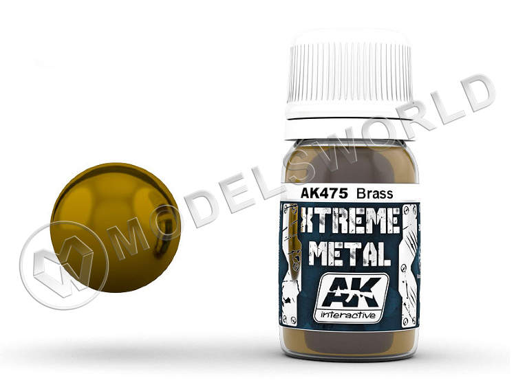 Краска AK Interactive XTREME METAL BRASS. 30 мл - фото 1
