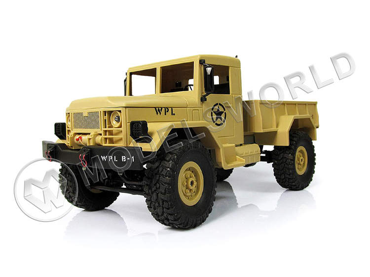 Радиоуправляемая модель WPL военный грузовик (песочный) 1/16 + акб 2.4G RTR - купить в интернет-магазине Мир Моделей с доставкой в г. Екатеринбург