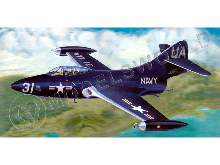 Склеиваемая пластиковая модель Американский самолет F9F-2P "Panther". Масштаб 1:48 - фото 1