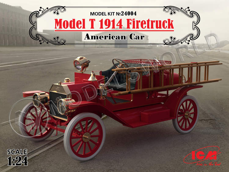 Склеиваемая пластиковая модель Model T 1914 Firetruck, Американский пожарный автомобиль. Масштаб 1:24 - фото 1