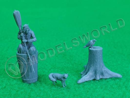 Фигура "Баба Яга в ступе". Масштаб 1:72