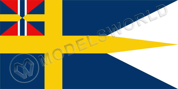 Шведы 1844-1905 флаг. Размер 30х18 мм - фото 1
