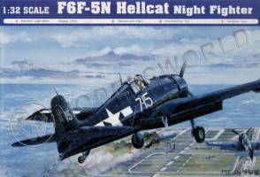 Склеиваемая пластиковая модель Американский истребитель F6F-5N Hellcat + КОМПЛЕКТ ДОПОЛНЕНИЙ. Масштаб 1:32