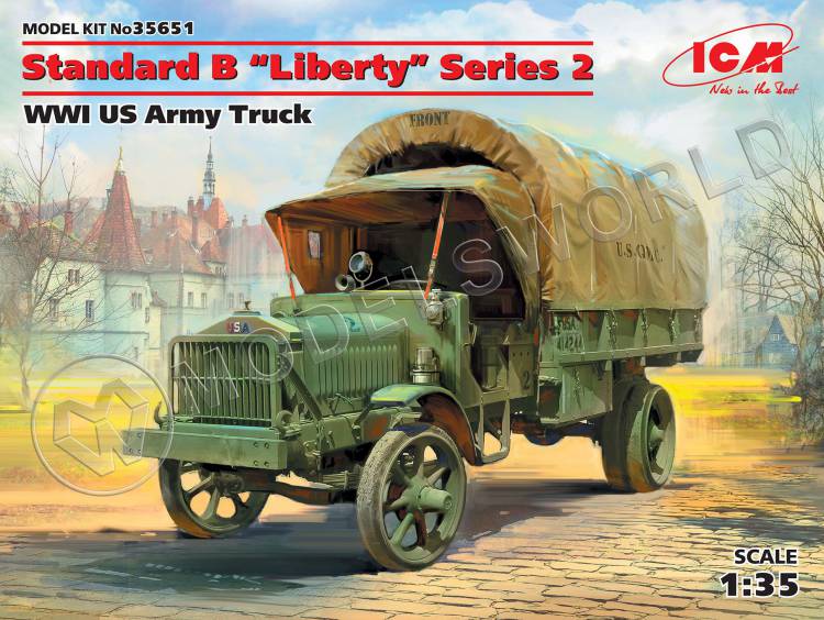 Склеиваемая пластиковая модель Standard B Liberty 2-й серии Американский грузовой автомобиль І МВ. Масштаб 1:35 - фото 1