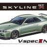 Склеиваемая пластиковая модель автомобиль Nissan Skyline GT-R V-specⅡ Nur. '02. Масштаб 1:24