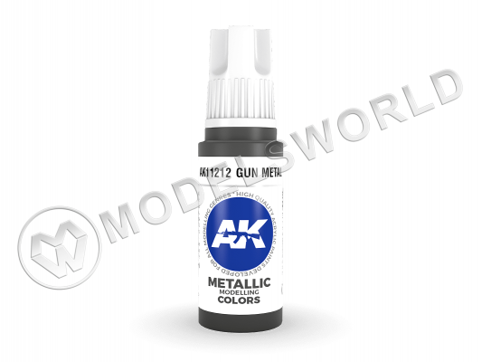 Акриловая краска AK Interactive 3rd GENERATION Metallic. Gun Metal. 17 мл