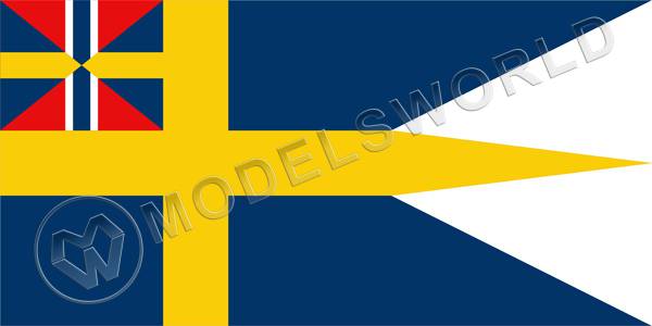 Шведы 1844-1905 флаг. Размер 34х22 мм