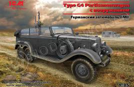 Склеиваемая пластиковая модель Tип G4 Partisanenwagen, Немецкий автомобиль Второй мировой войны с пулеметным вооружением. Масштаб 1:35