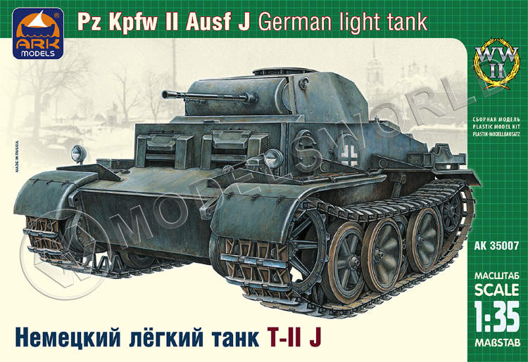 Склеиваемая пластиковая модель Немецкий лёгкий танк Pz.Kpfw.II Ausf.J. Масштаб 1:35 - фото 1