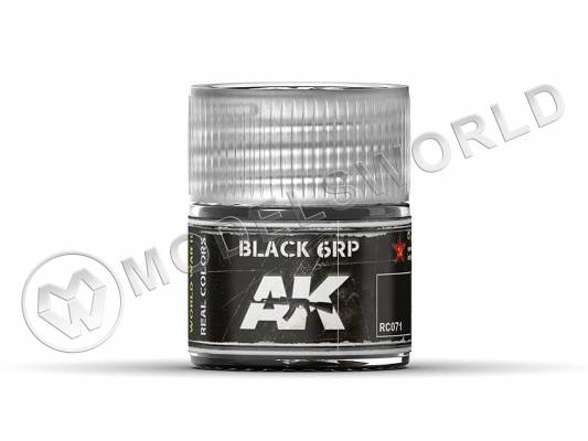 Акриловая лаковая краска AK Interactive Real Colors. Black 6RP. 10 мл