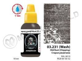 Акриловая смываемая (washable) краска Jim Scale Старая ржавчина / Old Rust (Chipping), 18 мл