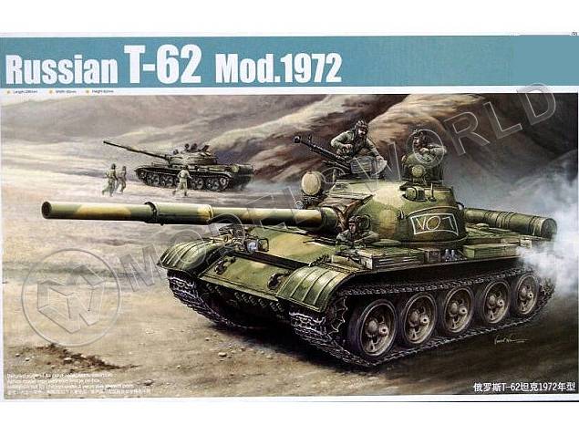 Склеиваемая пластиковая модель Советский танк T-62, обр.1972 г. Масштаб 1:35 - фото 1