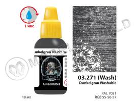 Акриловая смываемая (washable) краска Jim Scale Dunkelgrau, 18 мл