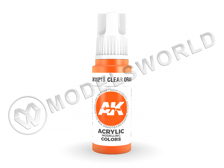 Акриловая краска AK Interactive 3rd GENERATION Standard. Clear Orange. 17 мл - фото 1