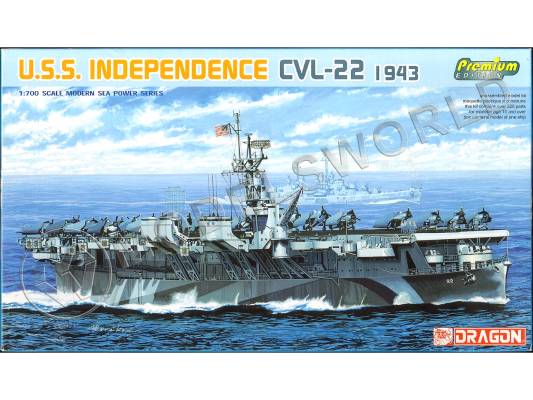 Склеиваемая пластиковая модель Легкий авианосец USS Independence CVL-22, 1943. Масштаб 1:700