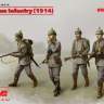Фигуры Германская пехота 1914 г., 4 фигуры. Масштаб 1:35