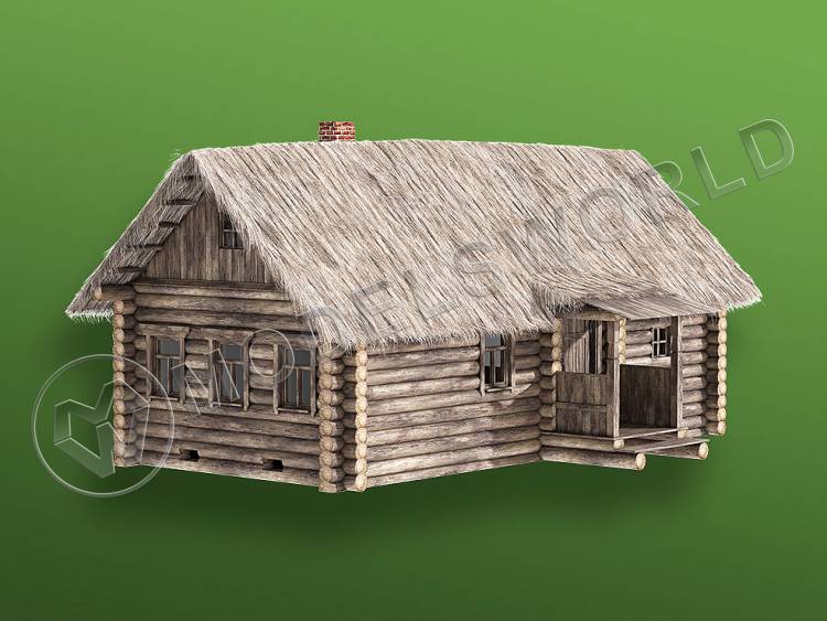 Набор для постройки модели Деревенская изба с соломенной крышей. Масштаб 1:35 - фото 1