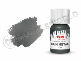 Акриловая краска ICM, цвет Оружейная сталь (Gun metal), 12 мл 