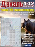 Декаль Т_уполе_в Т_у-160. Технические надписи. Масштаб 1:72