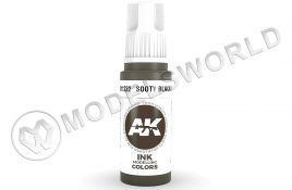 Акриловая краска AK Interactive 3rd GENERATION Ink. Sooty Black. 17 мл