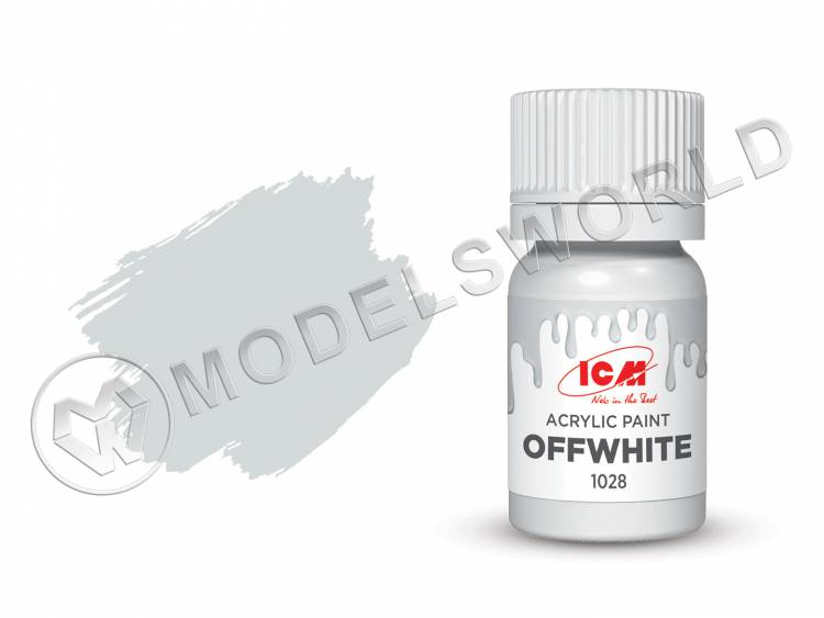 Акриловая краска ICM, цвет Грязно-белый (Offwhite), 12 мл - фото 1