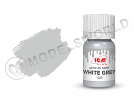 Акриловая краска ICM, цвет Бело-серый (White Grey), 12 мл