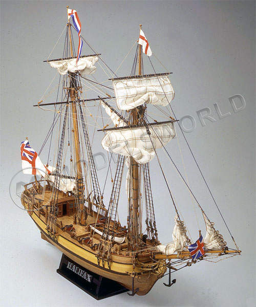 Набор для постройки модели корабля HALIFAX британская колониальная шхуна, 1774 г.. Масштаб 1:54 - фото 1