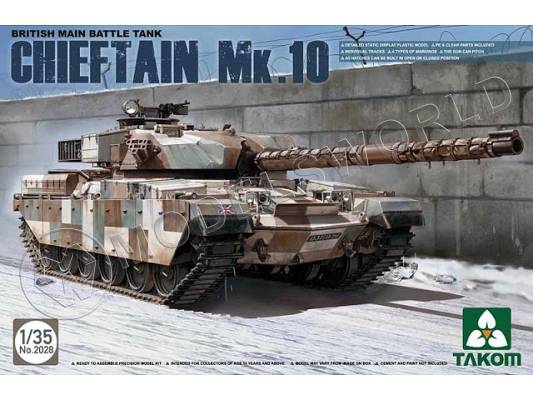 Склеиваемая пластиковая модель Английский ОБТ Chieftain Mk.10. Масштаб 1:35