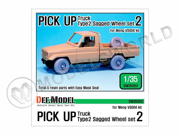 Колеса для модели Pick up truck Type 2 set 2, Meng (VS004). Масштаб 1:35 - фото 1