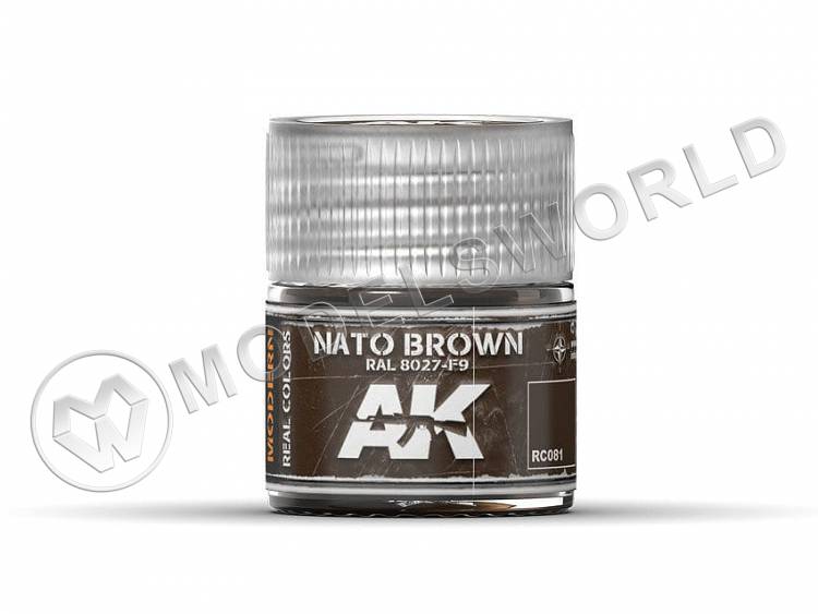 Акриловая лаковая краска AK Interactive Real Colors. Nato Brown RAL 8027 F9. 10 мл - фото 1