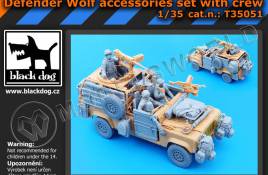 Дополнение Defender Wolf accessories set with crew, Hobby Boss. Масштаб 1:35