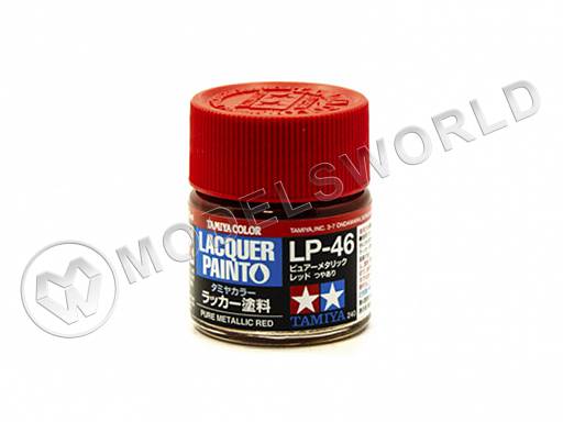 Лаковая краска металлик Tamiya LP-46 Pure Metallic Red, 10 мл - фото 1