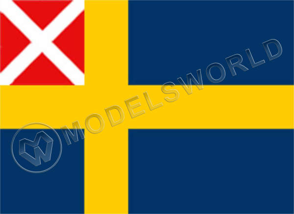 Шведы 1818 флаг. Размер 30х18 мм - фото 1