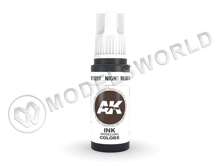 Акриловая краска AK Interactive 3rd GENERATION Ink. Night Blue. 17 мл - фото 1