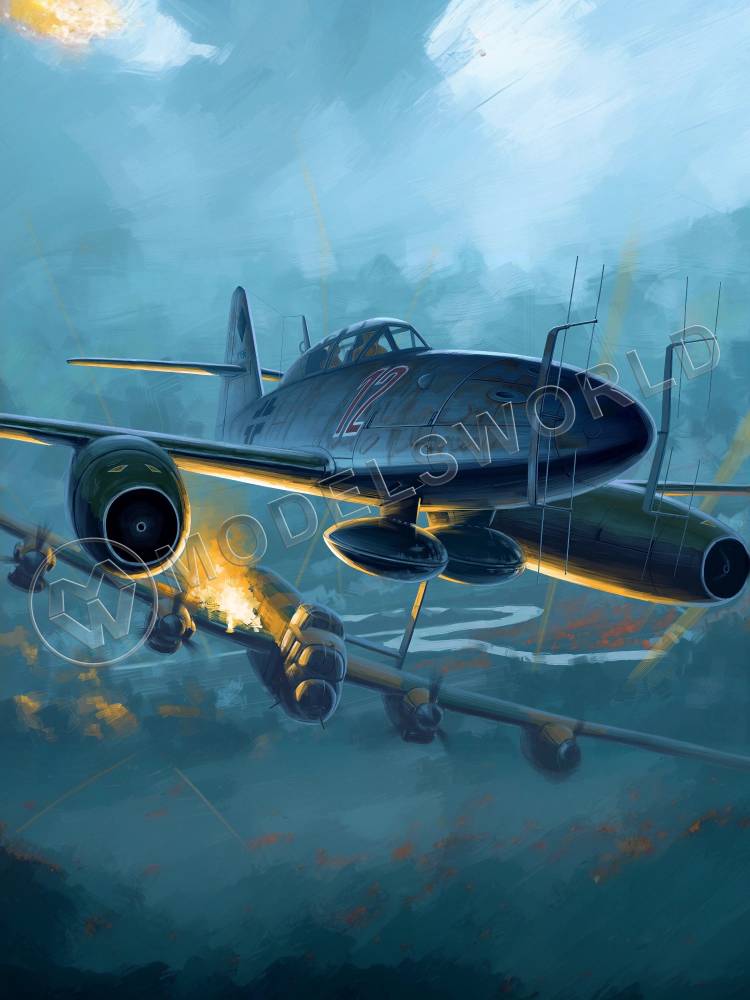 Склеиваемая пластиковая модель Немецкий самолет Me.262 B-1a/U1. Масштаб 1:48 - фото 1