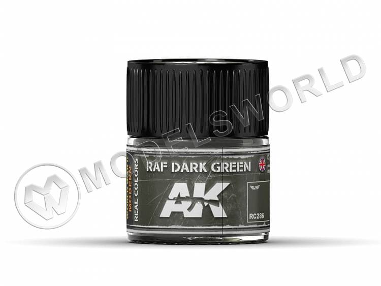 Акриловая лаковая краска AK Interactive Real Colors. RAF Dark Green. 10 мл - фото 1