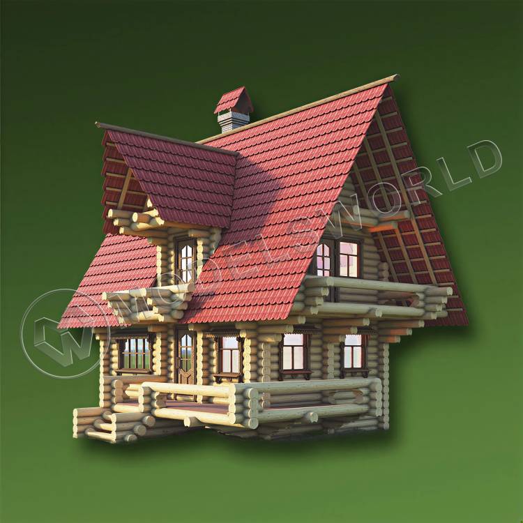 Набор для постройки модели Охотничий домик. Масштаб 1:35 - фото 1