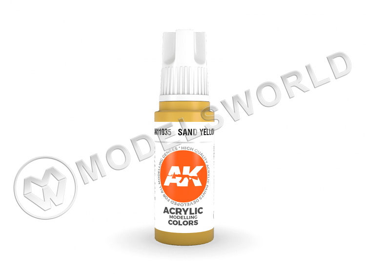 Акриловая краска AK Interactive 3rd GENERATION Standard. Sand Yellow. 17 мл - фото 1