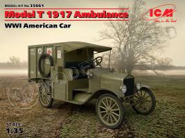 Склеиваемая пластиковая модель Model T 1917 санитарная, Американский автомобиль І МВ + маска и фототравление. Масштаб 1:35