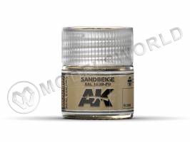 Акриловая лаковая краска AK Interactive Real Colors. Sandbeige RAL 1039 - F9. 10 мл