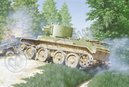 Склеиваемая пластиковая модель БТ-7А артиллерийский танк. Масштаб 1:35 - фото 1