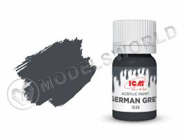 Акриловая краска ICM, цвет Немецкий серый (German Grey), 12 мл