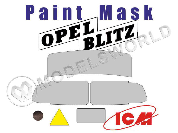 Окрасочная маска на остекление Opel Blitz, ICM. Масштаб 1:35 - фото 1