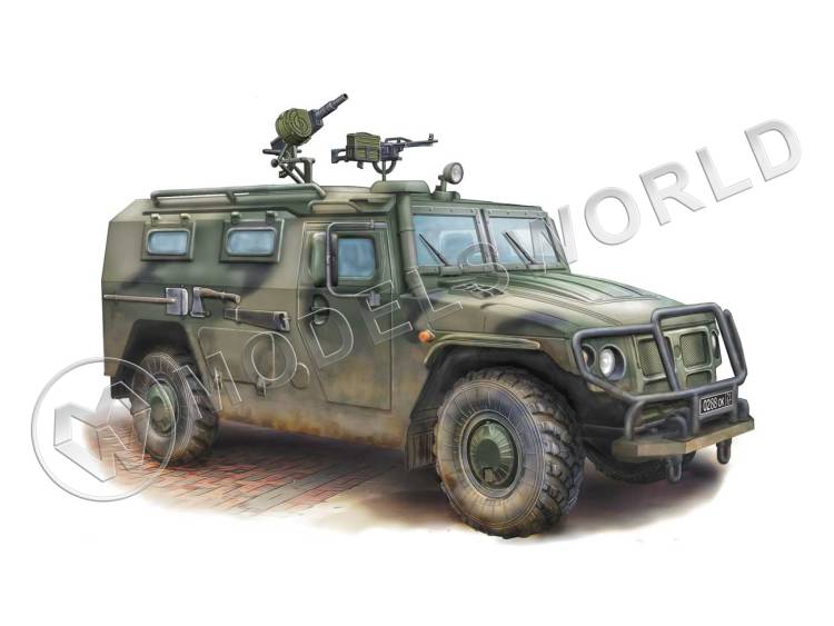 Склеиваемая пластиковая модель Бронеавтомобиль STS Tiger + МАСКА. Масштаб 1:72 - фото 1