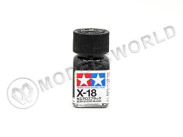 Эмалевая полу-матовая краска Tamiya в стеклянной баночке 10 мл. X-18 Semi Gloss Black