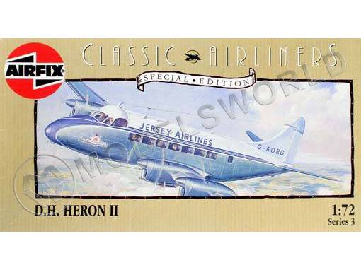 Склеиваемая пластиковая модель Пассажирского самолета D.H Heron II. Масштаб 1:72
