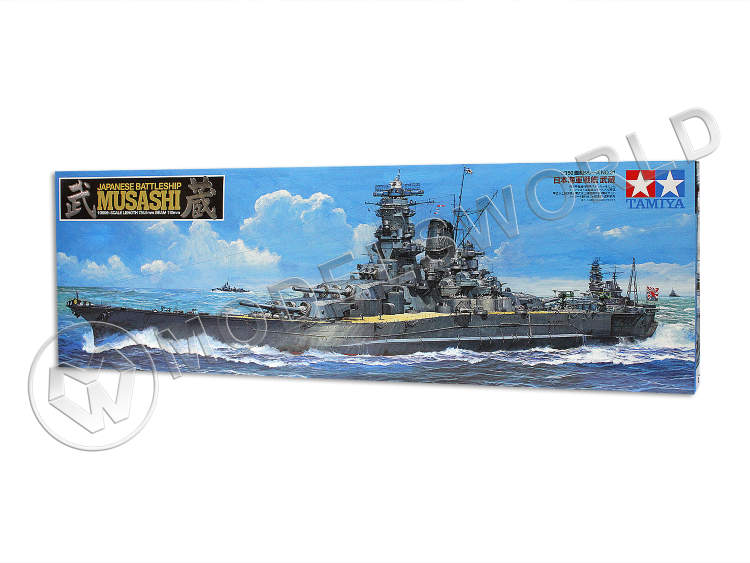 Склеиваемая пластиковая модель Японский линкор Musashi. Масштаб 1:350 - фото 1