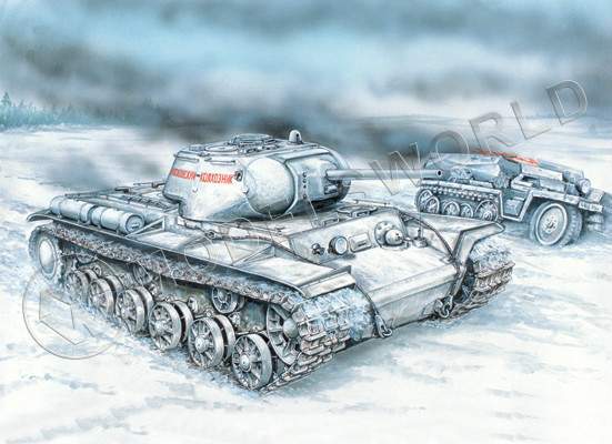 Склеиваемая пластиковая модель КВ-1С Тяжелый танк. Масштаб 1:35 - фото 1