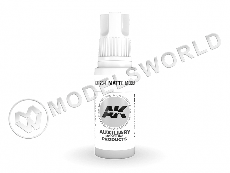 Matte Medium Auxiliary AK Interactive 3rd GENERATION. Матовый эффект. 17 мл - фото 1